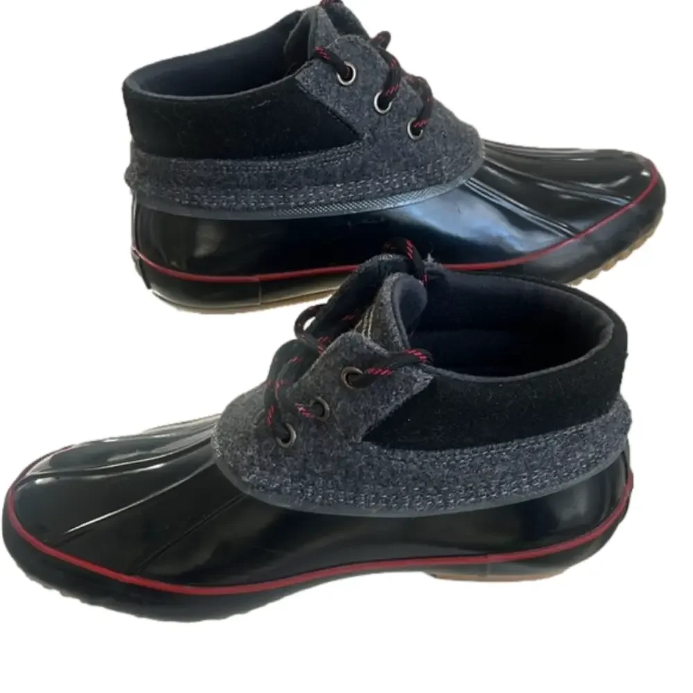 Bass Mandarin spring rain duck short ankle boots size 8 waterproof gray black - Picture 5 of 9
